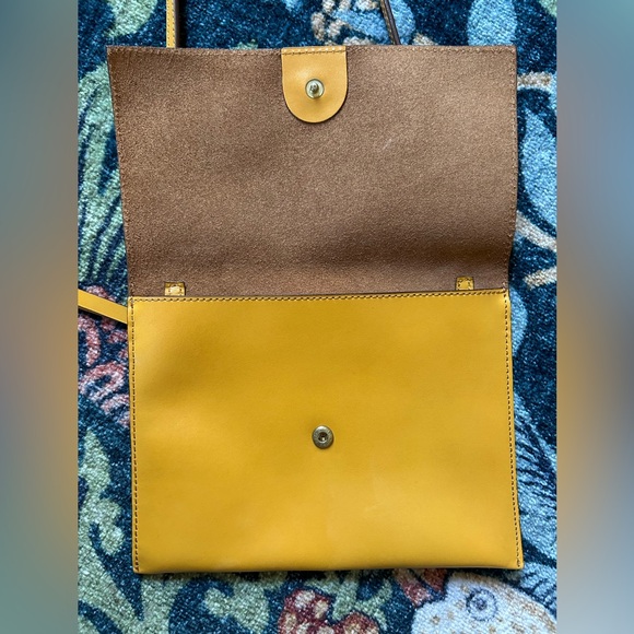 Yellow Bow Accent Leather Crossbody Bag - Picture 2 of 7